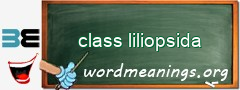 WordMeaning blackboard for class liliopsida
